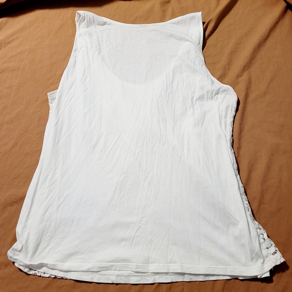 Ann Taylor Loft White Lace Sleeveless Tank Top Blouse Size XL Cottagecore - Picture 3 of 3